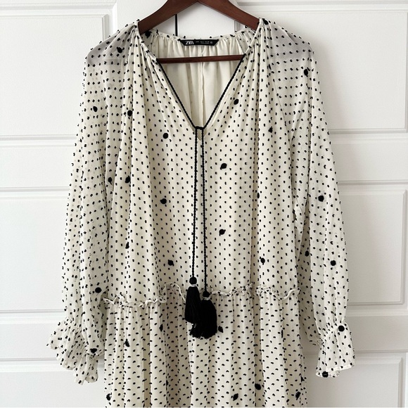 ZARA Dotted Mesh Oversized Dress (S) - Picture 6 of 12